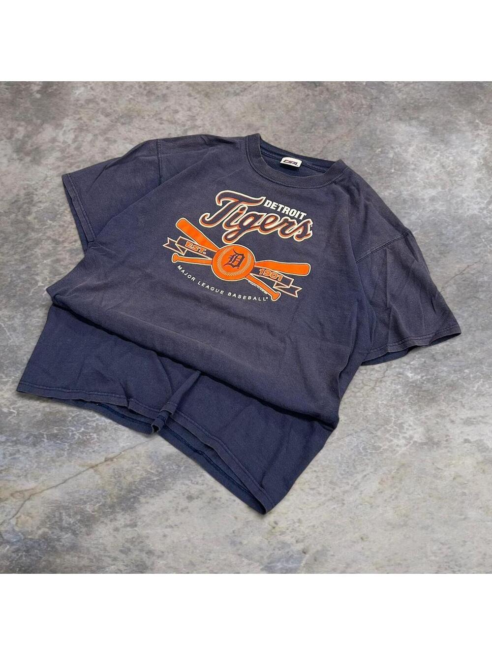 Detroit Tigers navy blue cotton t-shirt #MLB #baseball